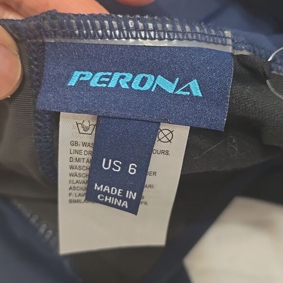 Perona Navy Tummy Control One Piece Swimsuit Bathing Suit Size 6 NWT PR66805 - Picture 7 of 8